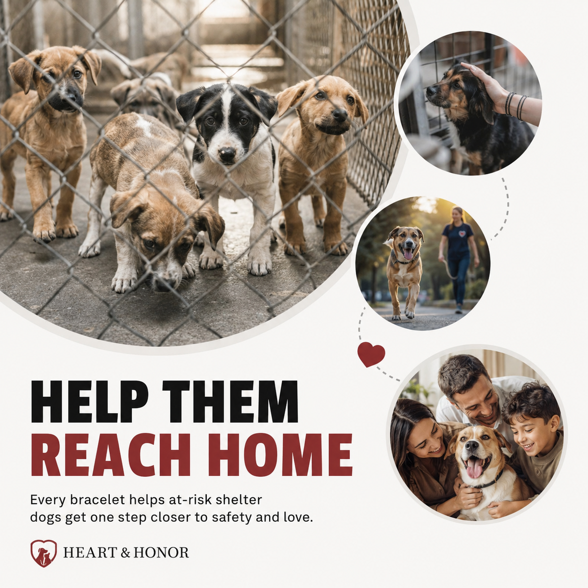 Help Save A Dog - Stone & Marble Bracelet